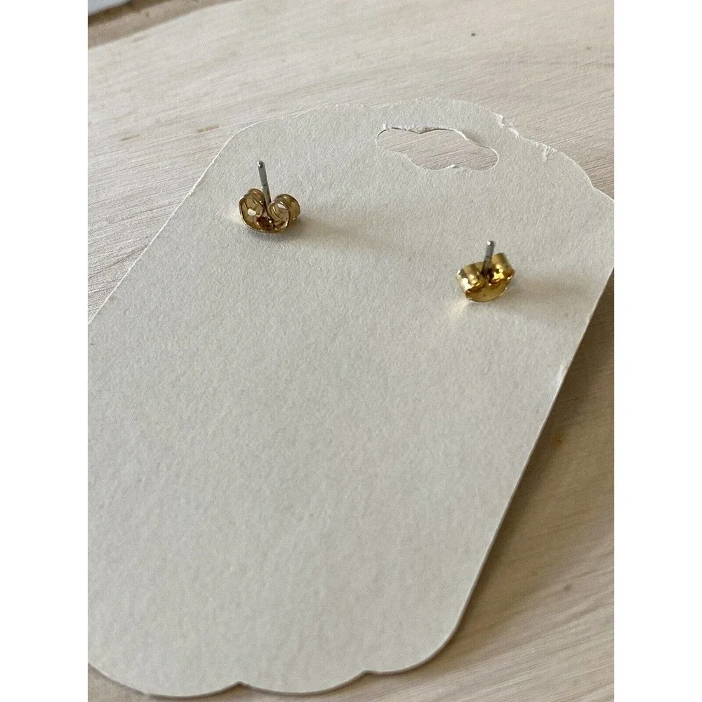 Vintage Stud Pierced Earrings Gold tone Floral 2 Pearl And Rhinestones Design - Picture 3 of 5